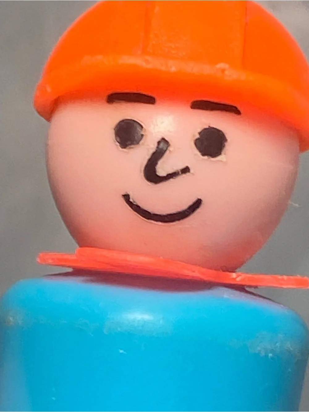 Vintage Fisher-Price Little People Blue & Orange Construction Workers Set of 3